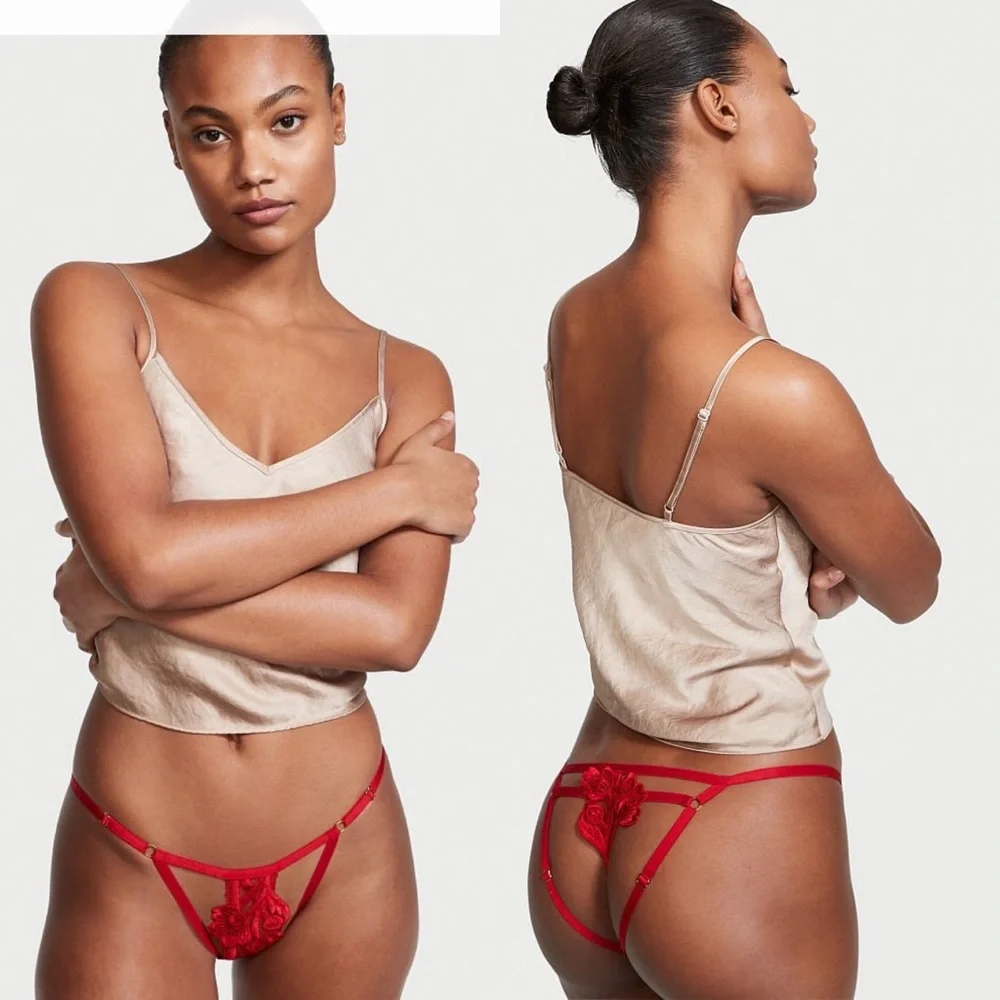 36DD XL Victoria’s Secret red harness bra set